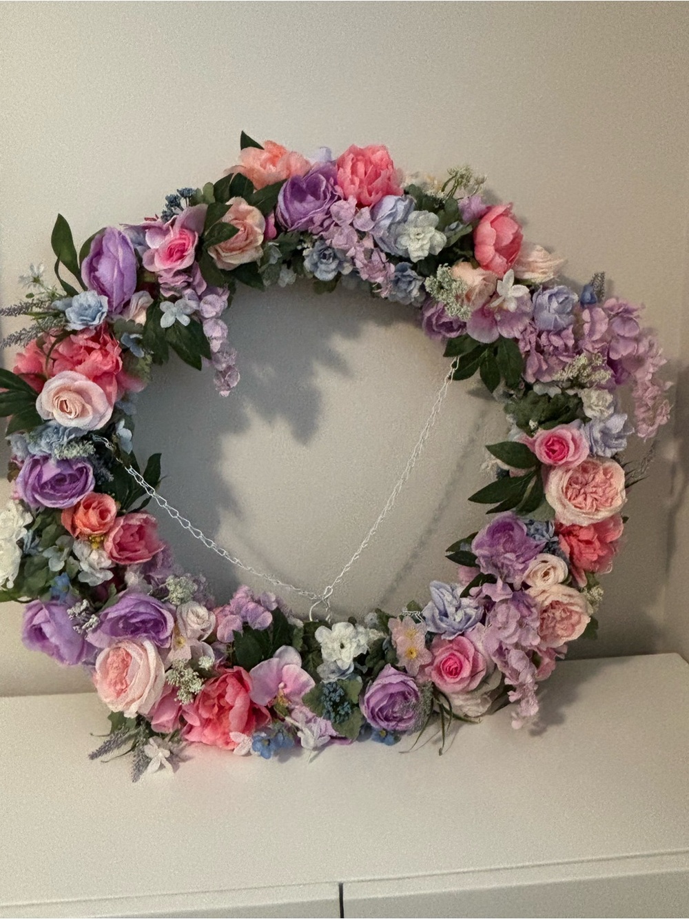 Pastel Floral Wreath - Pink & Lavender Spring Decor